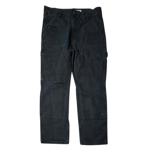 Carhartt Rugged Flex Straight Fit Double Front Duck Utility Black Pants 33X30 - Picture 1 of 12